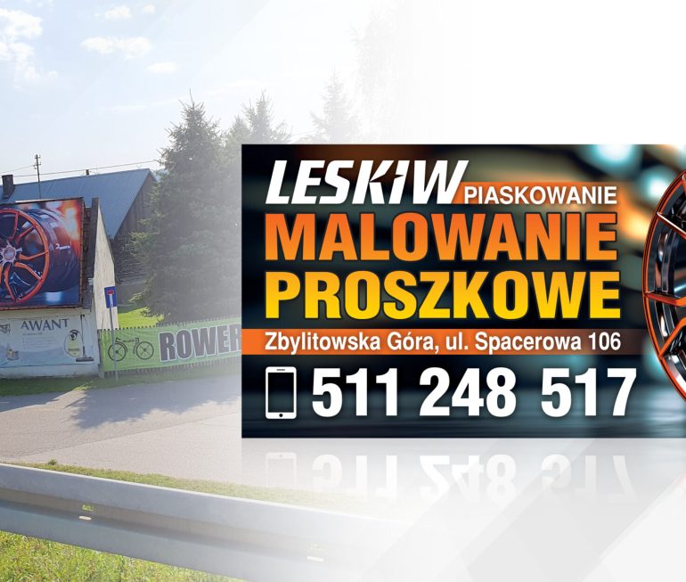 Baner wraz z montazem - Leskiw malowanie proszkowe
