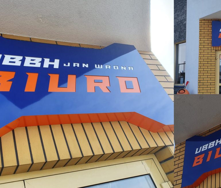Reklama Zewnetrzna UBBH dibond frezowany swietlny
